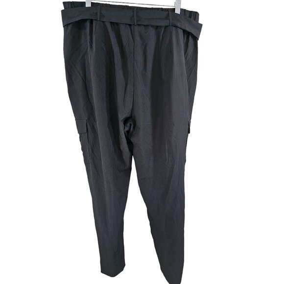 Calvin Klein Wide Leg Polyester Blend Black Cargo Pants Size L - Picture 2 of 8